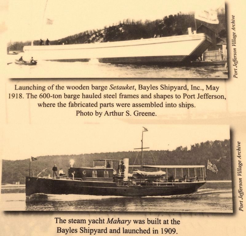 Marker detail: barge <i>Setauket</i> & steam yacht <i>Mahary</i> image. Click for full size.