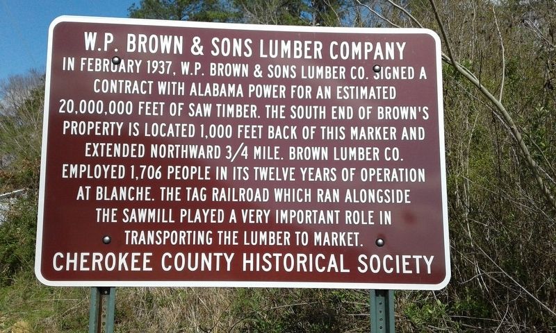 W.P. BROWN & SONS LUMBER COMPANY Marker image. Click for full size.