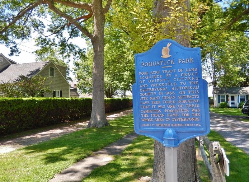 Poquatuck Park Marker (<i>wide view</i>). Click for full size. Poquatuck Park Marker (<i>wide view</i>) image. Click for full size.