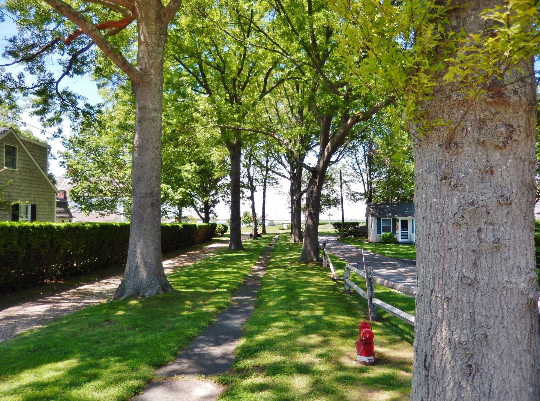 Poquatuck Park (<i>view into park from marker</i>). Click for full size. Poquatuck Park (<i>view into park from marker</i>) image. Click for full size.
