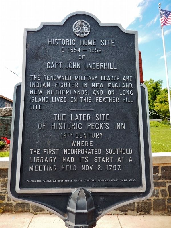 Capt. John Underhill Home Site / Historic Peck's Inn Marker image. Click for full size.