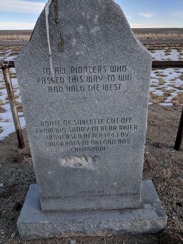 To All Pioneers Who Passed This Way to Win and Hold the West Marker image. Click for full size.