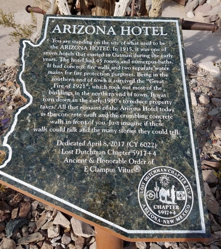 Arizona Hotel Marker image. Click for full size.