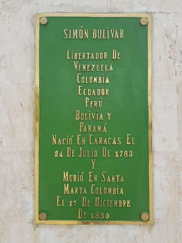 Simón Bolivar Marker image. Click for full size.