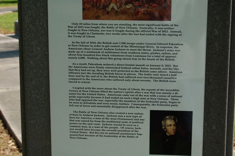 The Battle of New Orleans, 1815 Marker image. Click for full size.