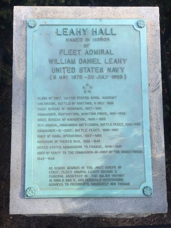 Leahy Hall Marker. Click for full size. Leahy Hall Marker image. Click for full size.