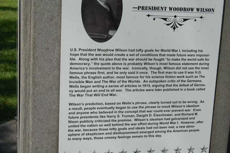 The War to End War Marker image. Click for full size.