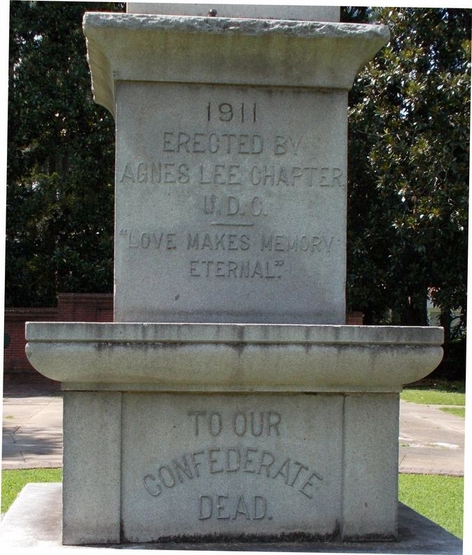 Detail of the Confederate Monument’s front bases. image. Click for full size.
