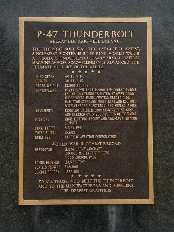 P-47 Thunderbolt Marker image. Click for full size.