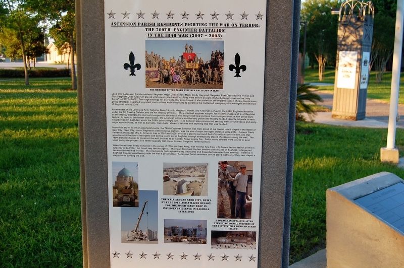 Ascension Parish Residents Fighting the War on Terror Marker. Click for full size. Ascension Parish Residents Fighting the War on Terror Marker image. Click for full size.