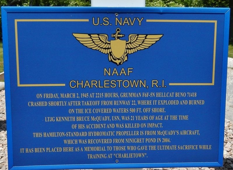 Grumman F6F-5N Hellcat Crash Marker. Click for full size. Grumman F6F-5N Hellcat Crash Marker image. Click for full size.