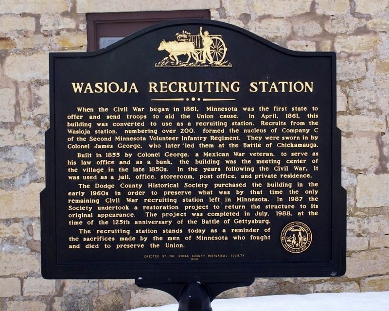 Wasioja Recruiting Station Marker. Click for full size. Wasioja Recruiting Station Marker image. Click for full size.