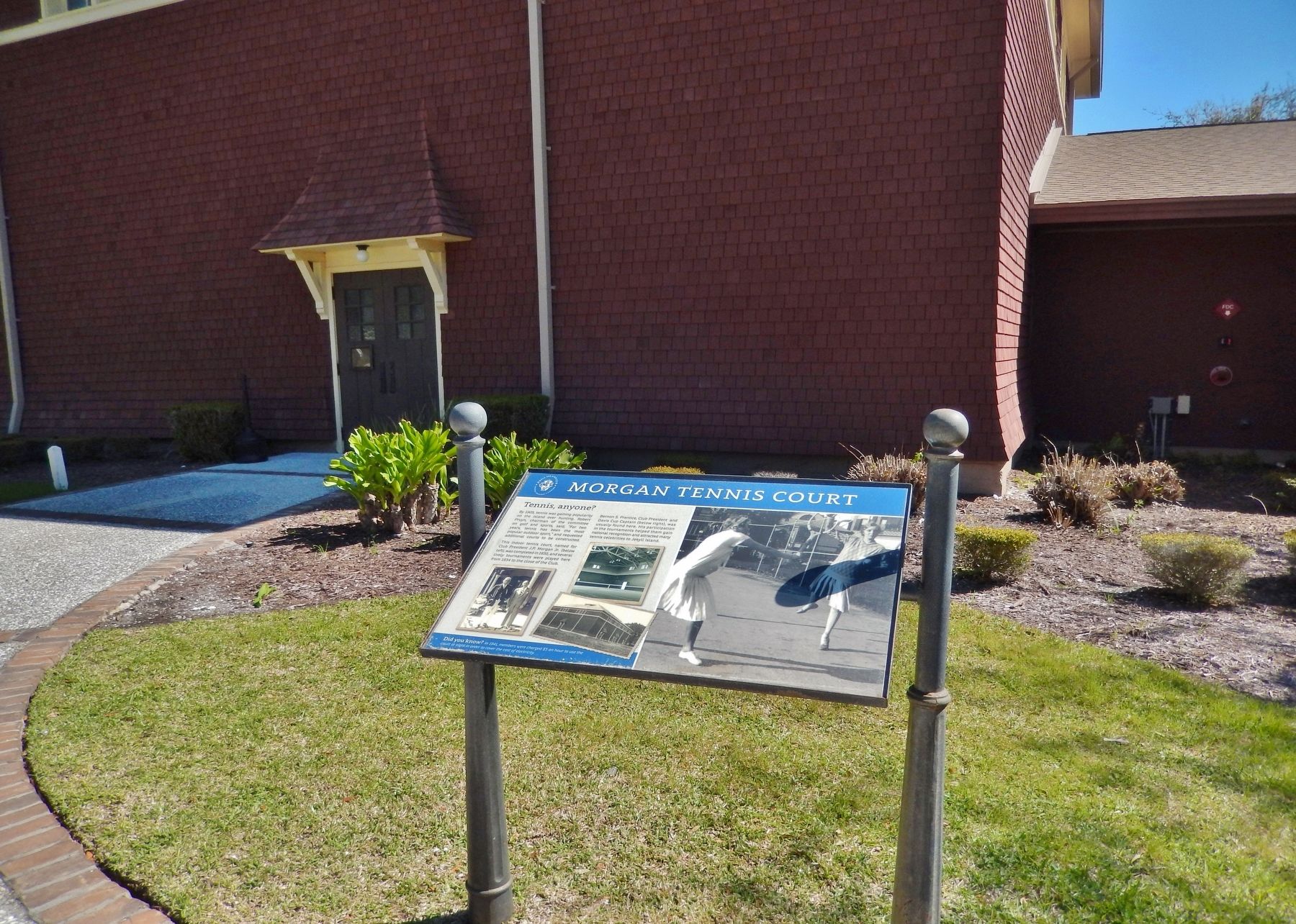 Morgan Tennis Court Marker (<i>wide view</i>) image. Click for full size.