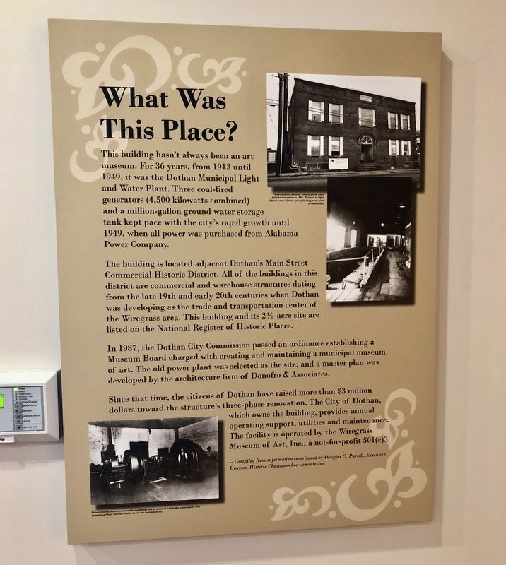 Poster, inside the Museum, describing history of the plant. image. Click for full size.
