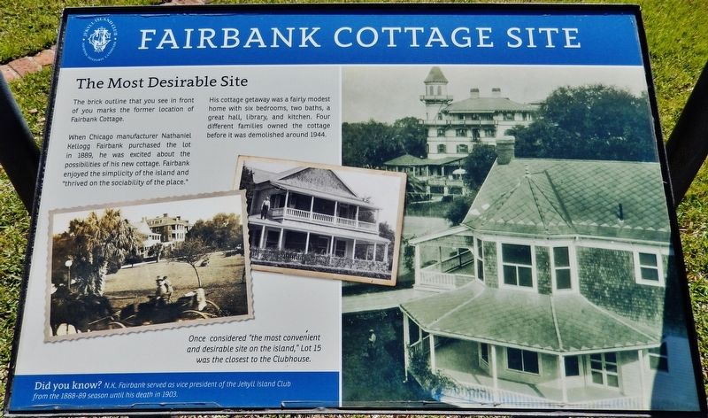 Fairbank Cottage Site Marker image. Click for full size.