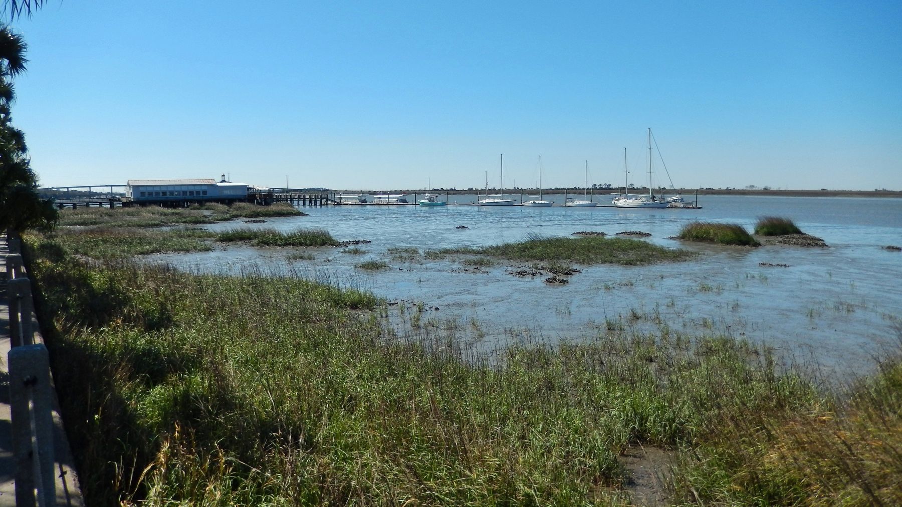 Jekyll Wharf & Jekyll Creek (<i>view south from near marker</i>). Click for full size. Jekyll Wharf & Jekyll Creek (<i>view south from near marker</i>) image. Click for full size.