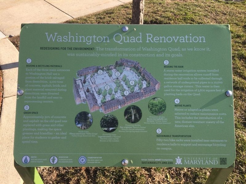 Washington Quad Renovation Marker image. Click for full size.