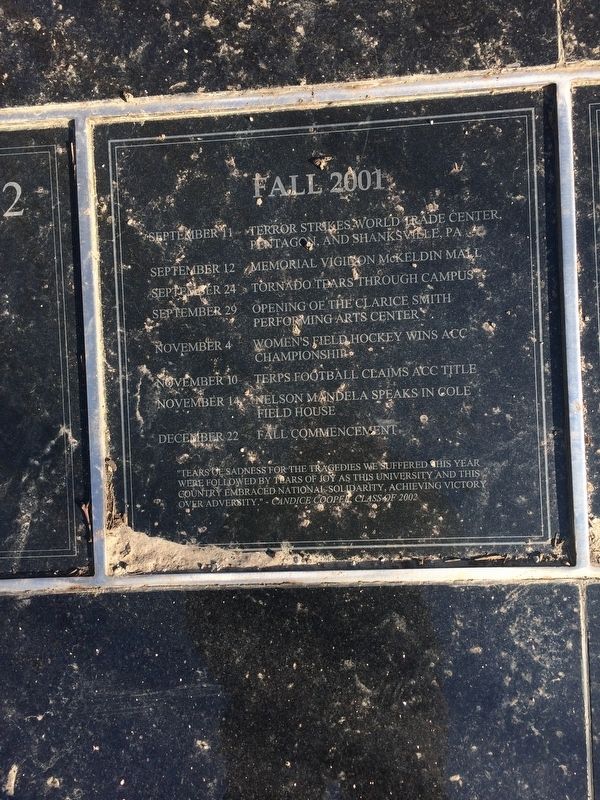 Class of 2002 Marker, Fall 2001 Plaque image. Click for full size.