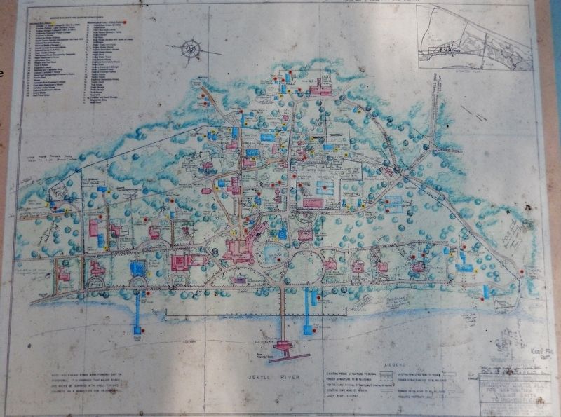 Marker detail: Jekyll Island map, circa 1960's image. Click for full size.