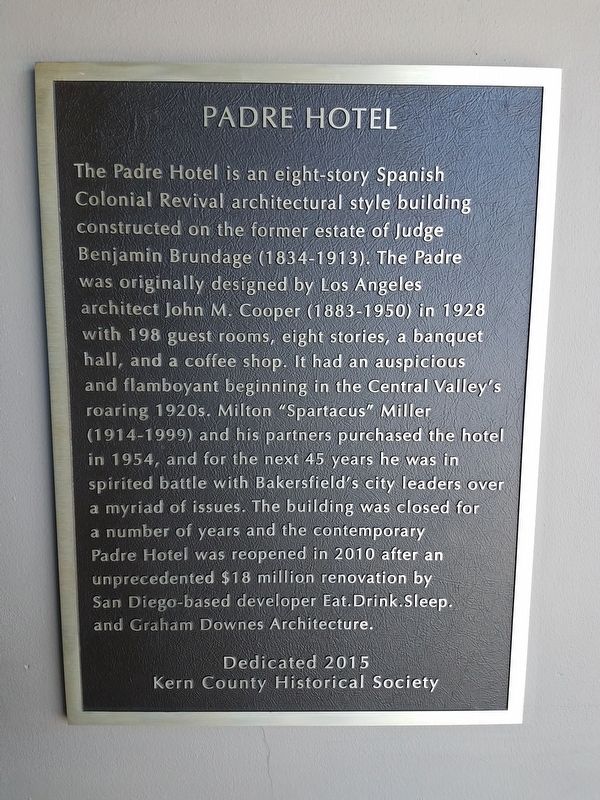 Padre Hotel Marker image. Click for full size.