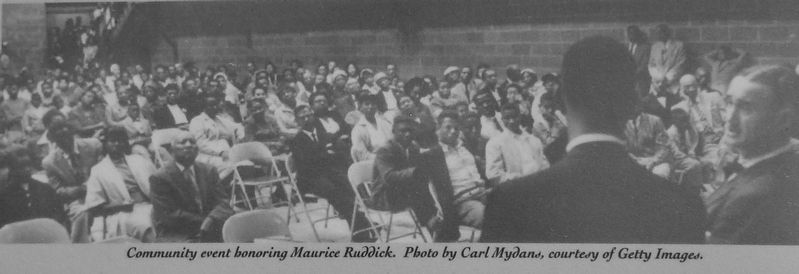 Marker detail: Community Event Honoring Maurice Ruddick image. Click for full size.