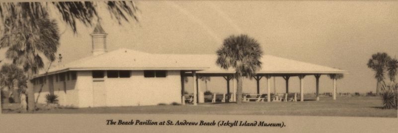 Marker detail: Beach Pavilion, circa 1950s image. Click for full size.