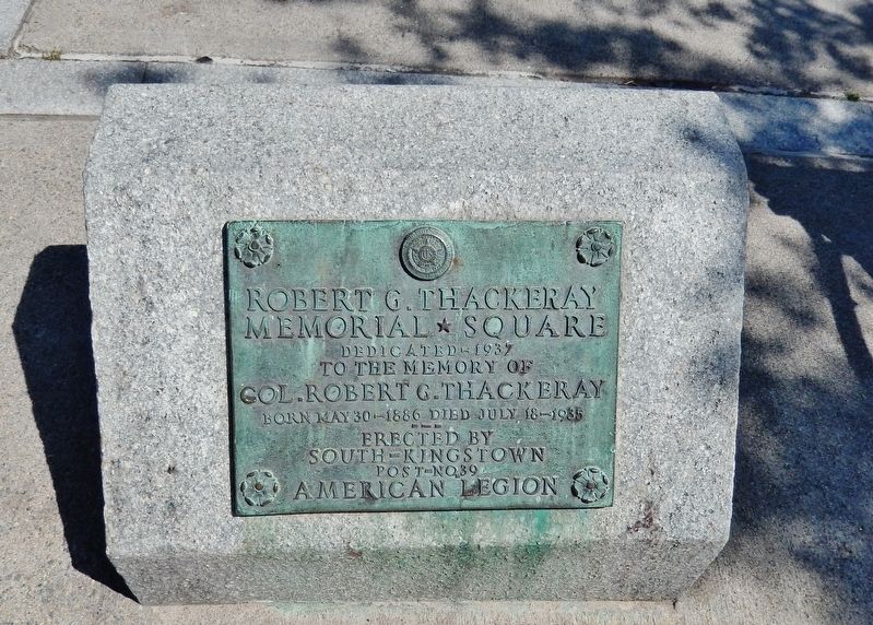 Robert G. Thackery Memorial Square Memorial (<i>on Main Street near marker</i>) image. Click for full size.