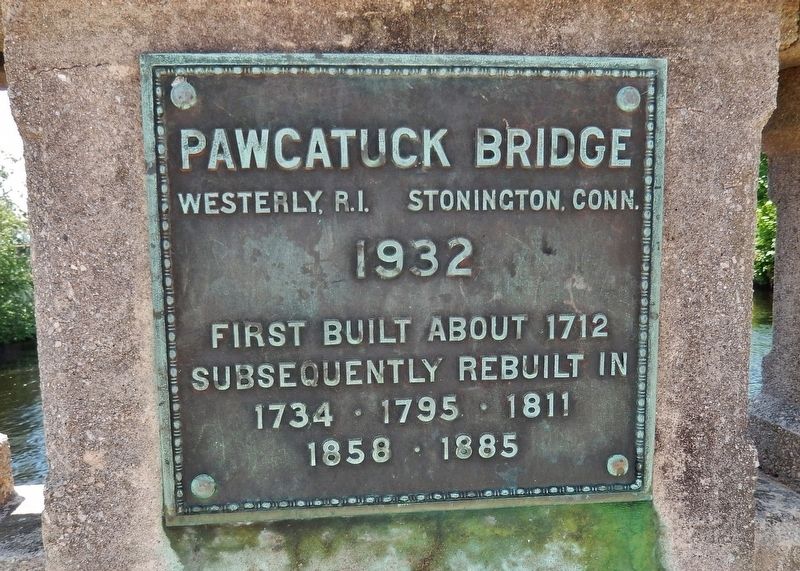 Pawcatuck Bridge Marker image. Click for full size.