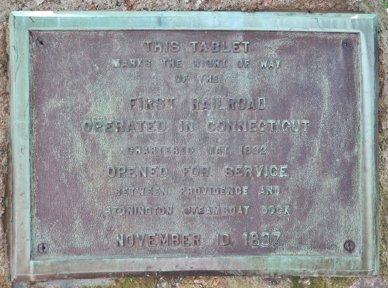 First Railroad Operated in Connecticut Marker image. Click for full size.