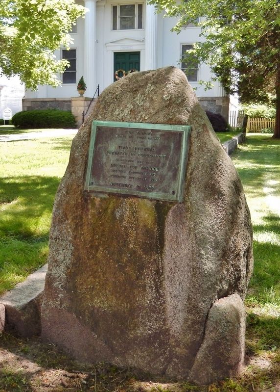 First Railroad Operated in Connecticut Marker (<i>tall view</i>) image. Click for full size.