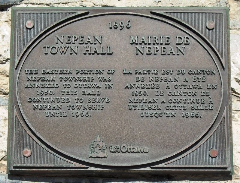 Nepean Town Hall / Mairie de Nepean Marker image. Click for full size.
