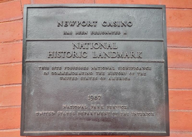 Newport Casino National Historic Landmark Plaque (1987) image. Click for full size.