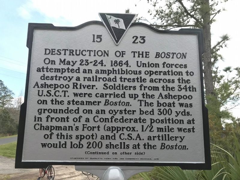 Destruction of the <i>Boston</i> Marker, Side One image. Click for full size.