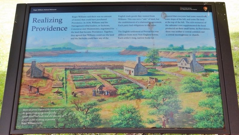 Realizing Providence Marker. Click for full size. Realizing Providence Marker image. Click for full size.