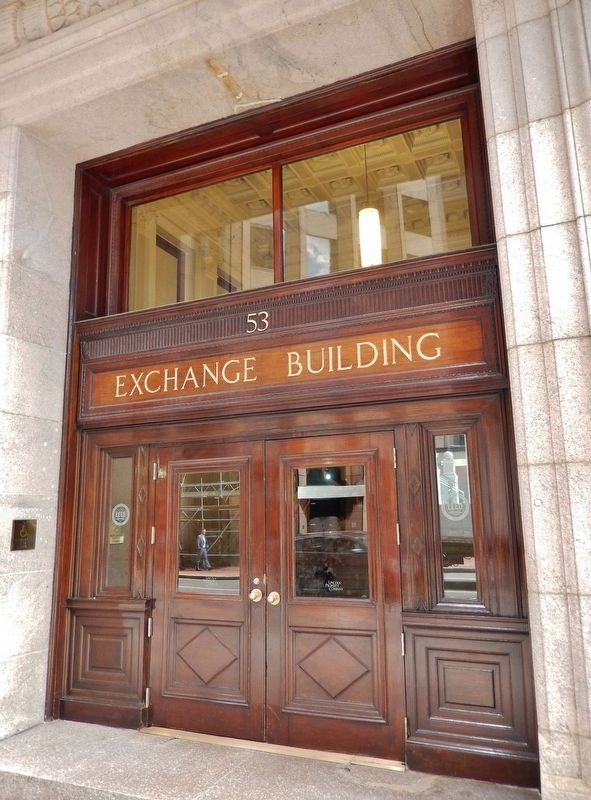Exchange Building Entrance (<i>a few steps east of marker</i>) image. Click for full size.