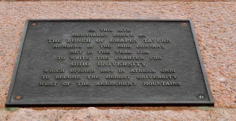 Ohio University Charter Plaque (<i>a few steps to the right of this marker</i>) image. Click for full size.