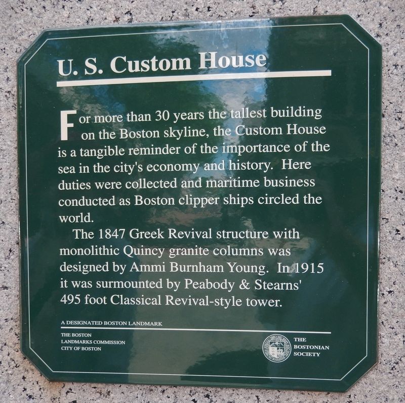U.S. Custom House Marker. Click for full size. U.S. Custom House Marker image. Click for full size.