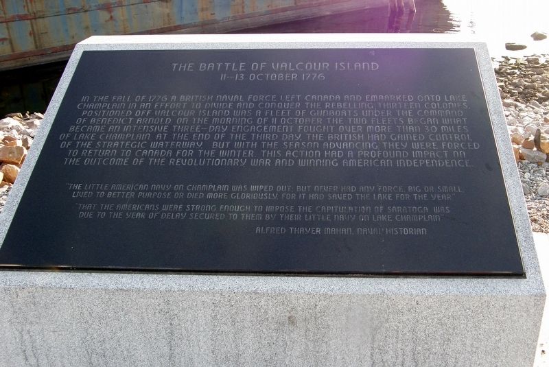 The Battle of Valcour Island Marker. Click for full size. The Battle of Valcour Island Marker image. Click for full size.