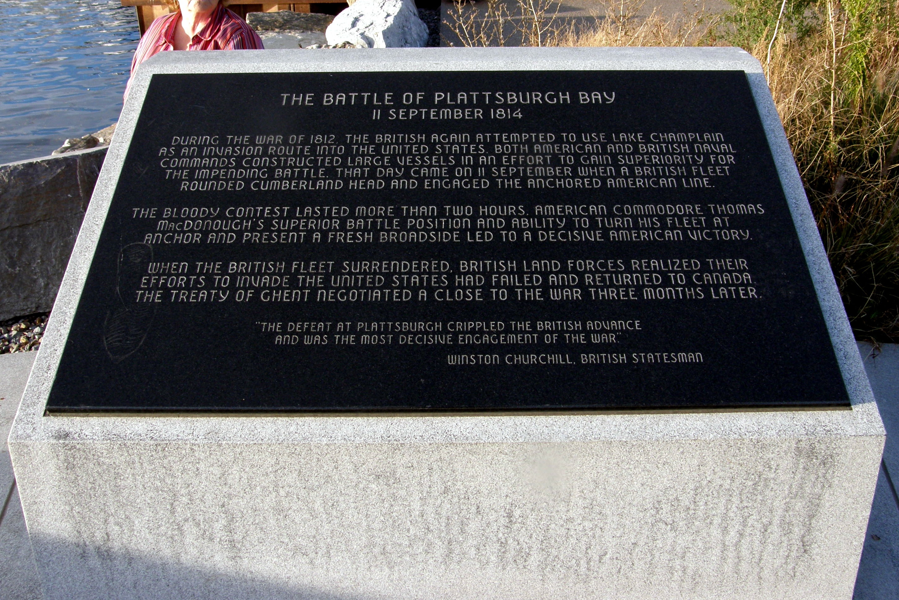 The Battle of Plattsburgh Bay Marker