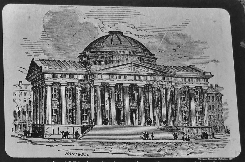 Marker detail: 1851 sketch, drawn from the water side of the newly-built Custom House image. Click for full size.