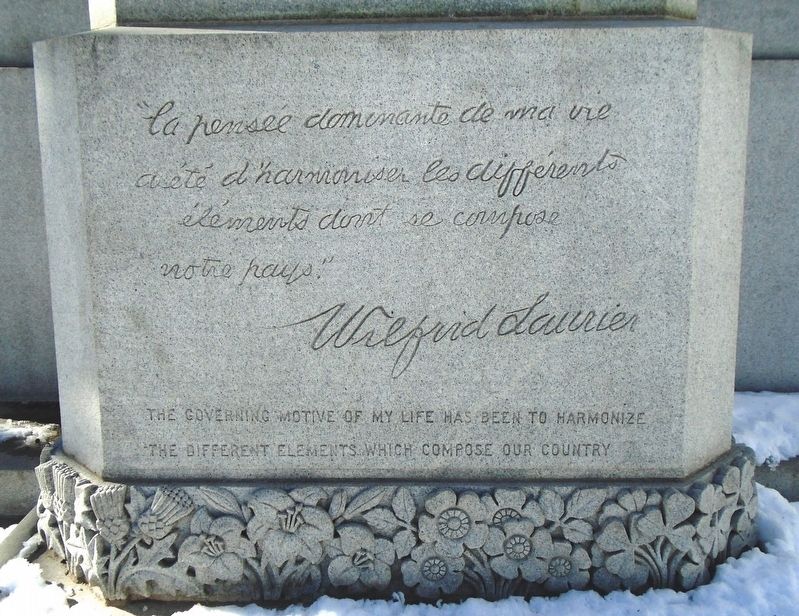 Wilfred Laurier Monument Quote image. Click for full size.