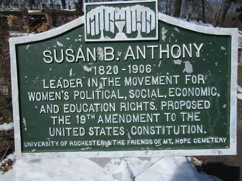 Susan B. Anthony Marker (Replaced) image. Click for full size.