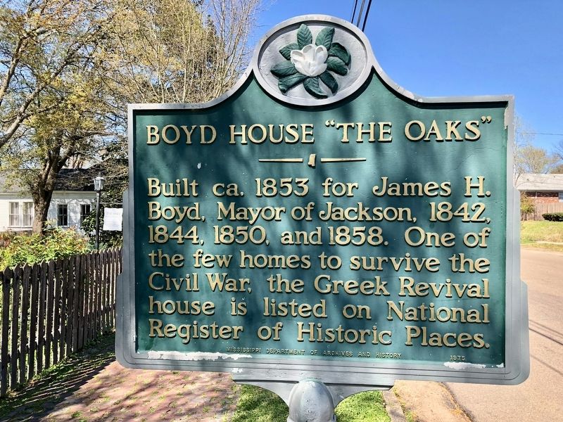 Boyd House "The Oaks" Marker image. Click for full size.
