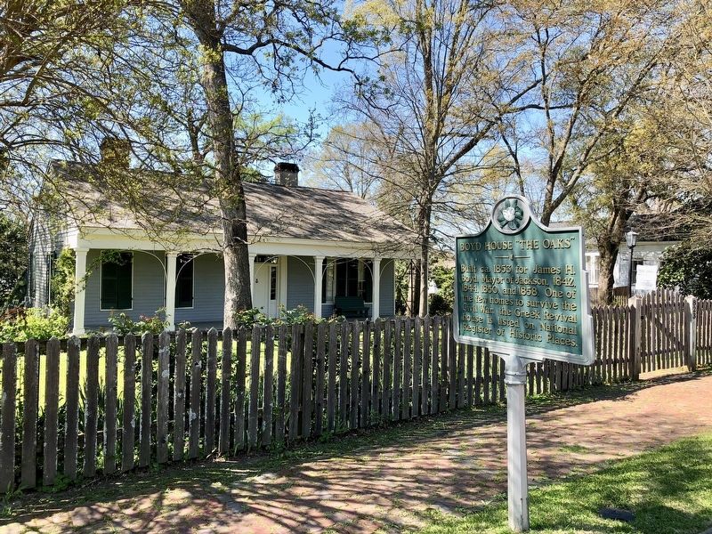 The Boyd House "The Oaks" and marker. image. Click for full size.
