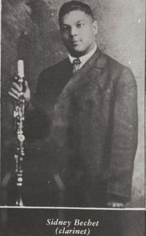<i>Three-quarter length portrait of jazz saxophonist, clarinetist and composer Sidney Bechet...</i> image. Click for full size.