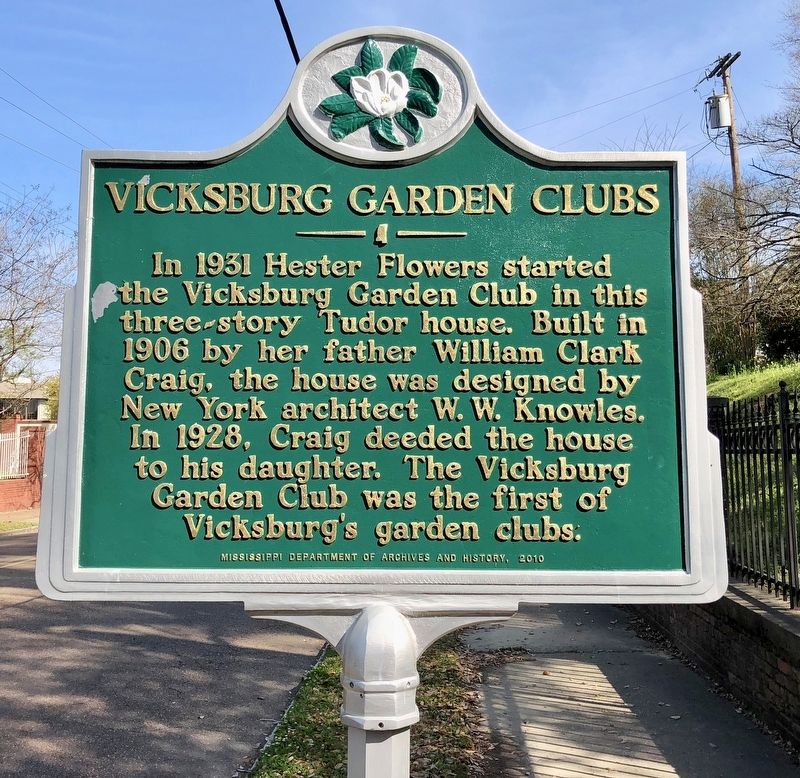 Vicksburg Garden Club Marker image. Click for full size.
