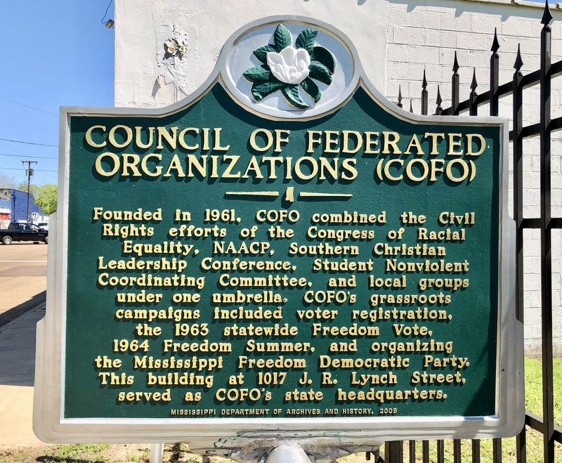 Council of Federated Organizations (COFO) Marker image. Click for full size.