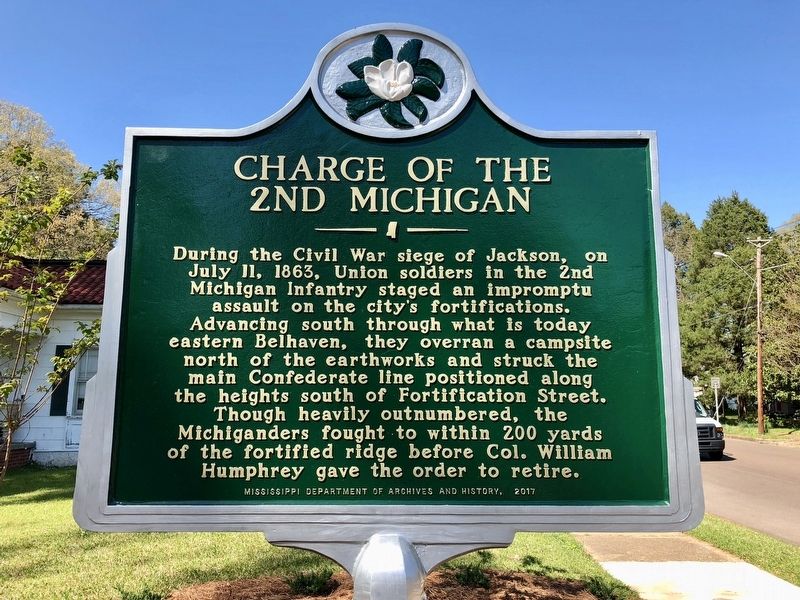 Charge of the 2nd Michigan Marker image. Click for full size.