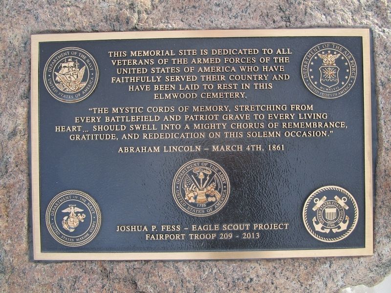 Elmwood Cemetery Veterans Memorial image. Click for full size.