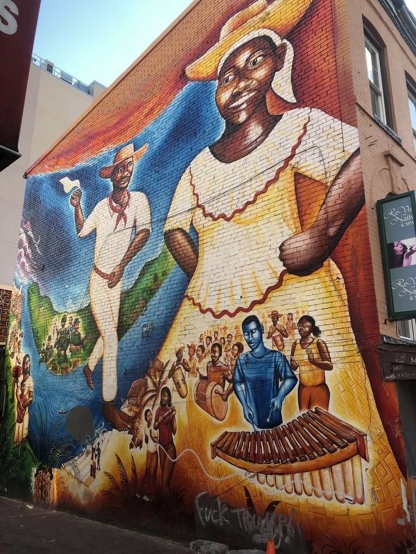 The Afro-Columbian Mural on the other wall of the alley image. Click for full size.